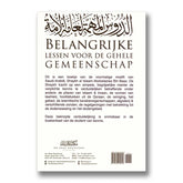 Boekomslag met Arabisch en Nederlands tekst voor belangrijke lessen voor de gehele gemeenschap